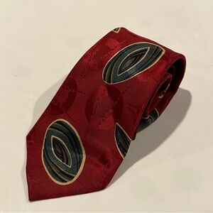 All Silk Red and Gold Patterned Men's Tie